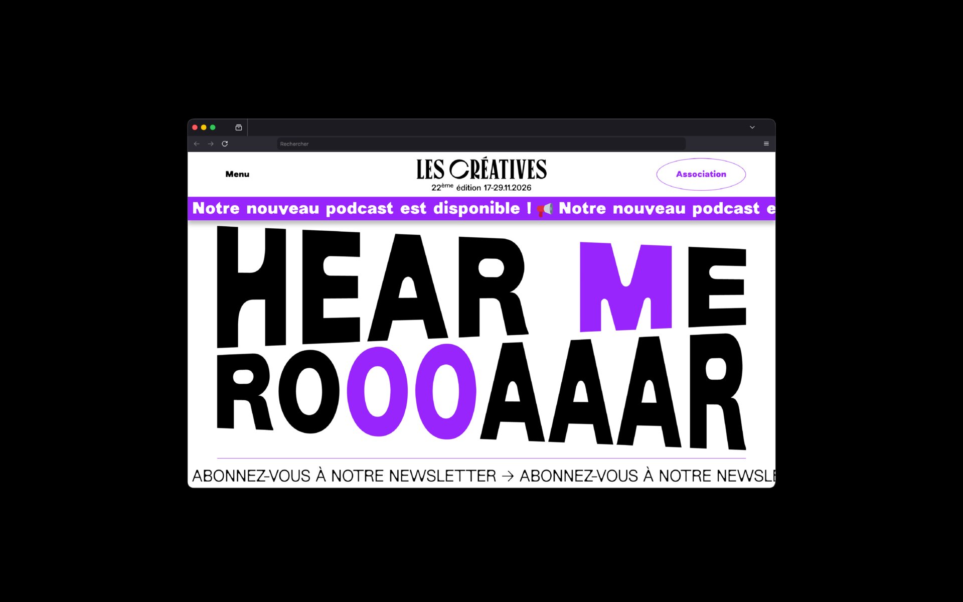 Les Créatives 2026, site web