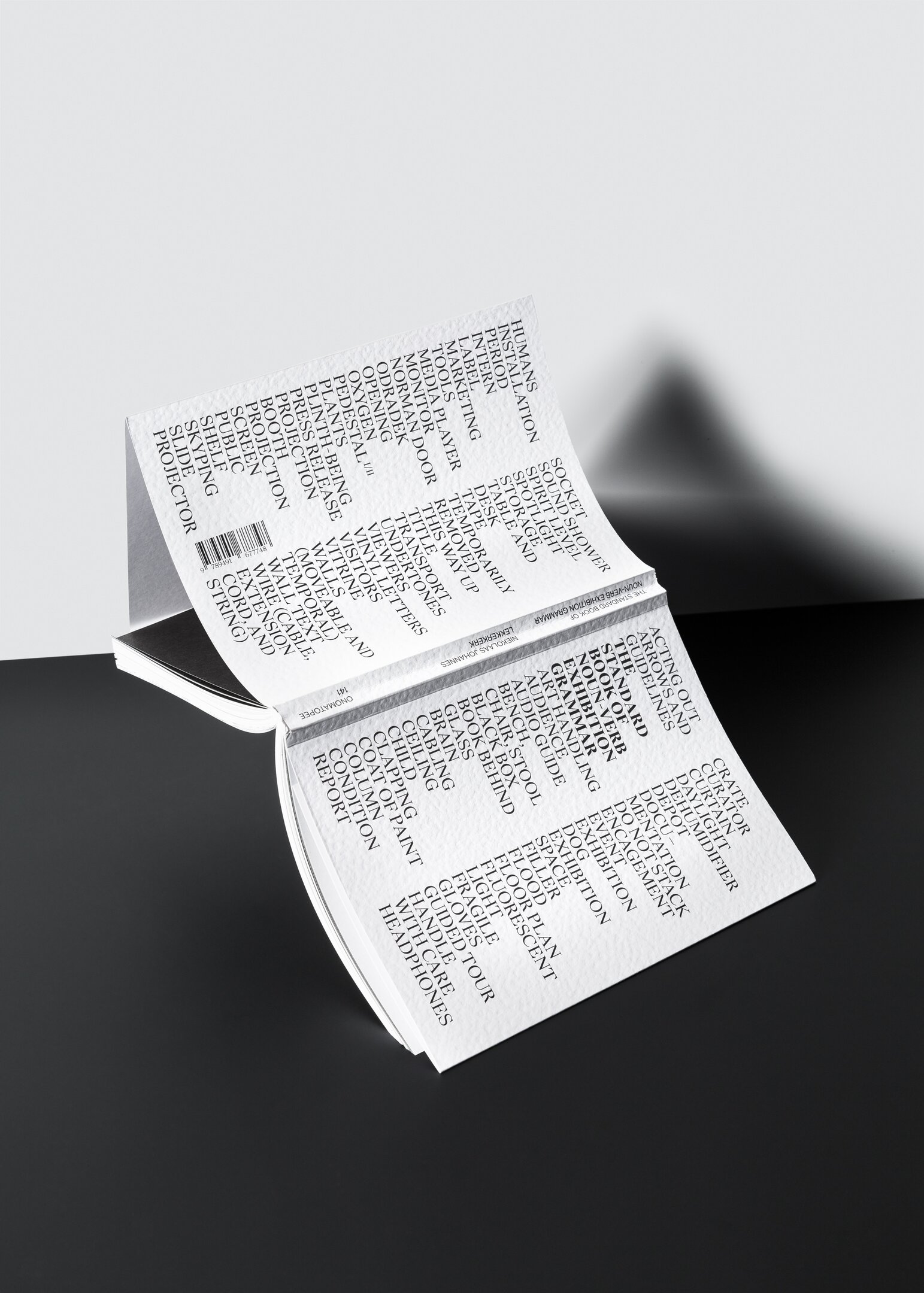 Niekolaas Johannes Lekkerkerk, The Standard Book of Noun-Verb Exhibition Grammar (photo Raphaëlle Müller)